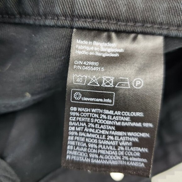 H&M Womens Black Jean Shorts Denim Cuffed Size US 12 - Picture 9 of 12